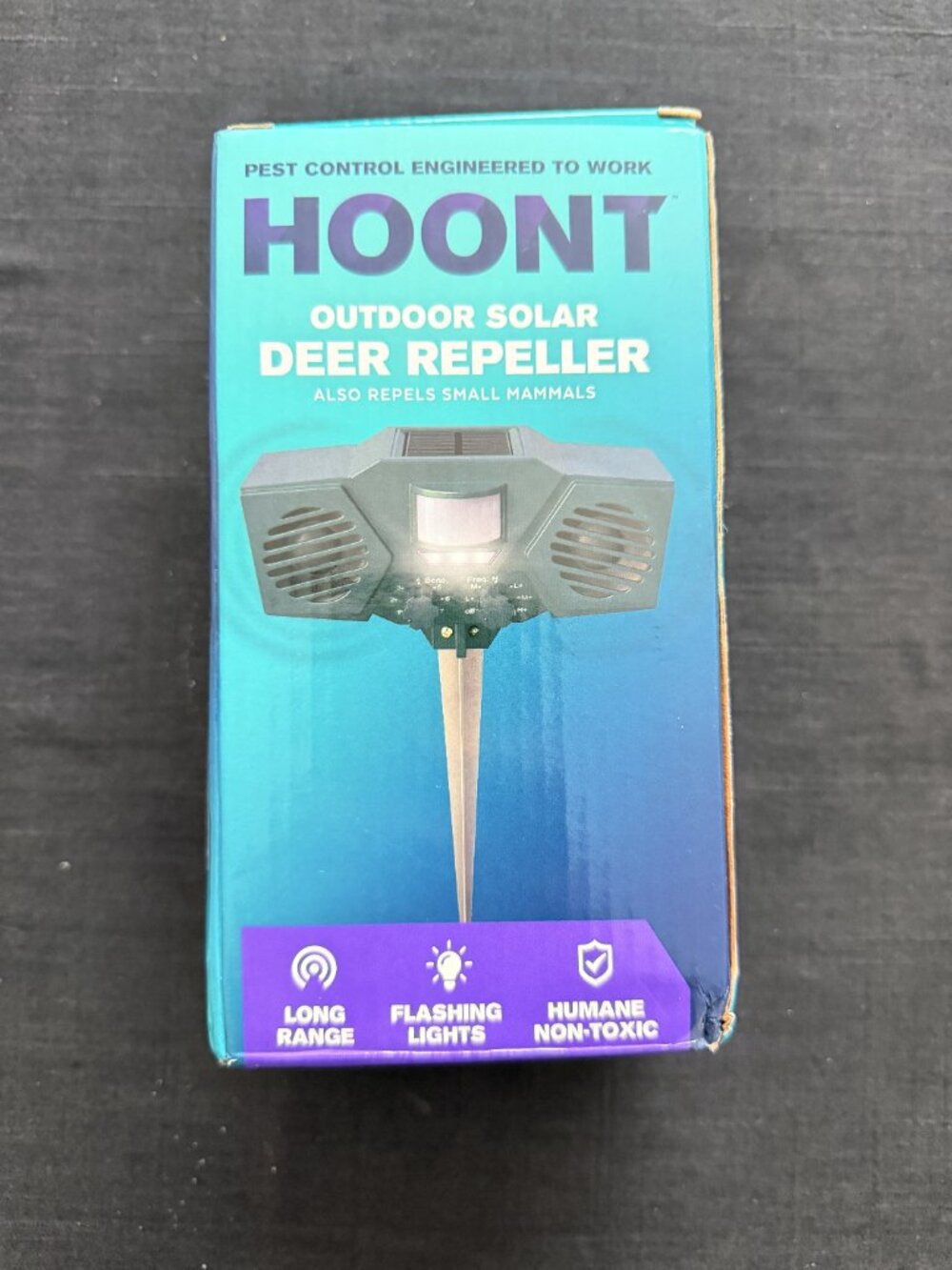 HOONT Outdoor Solar Deer Repeller Motion Activated Ultrasonic w/ Stake